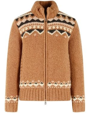 Moncler Light Bouclé Merrone Cardigan - Brown