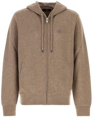 Etro Viscose Crewneck T-Shirt Sweatshirt - Brown