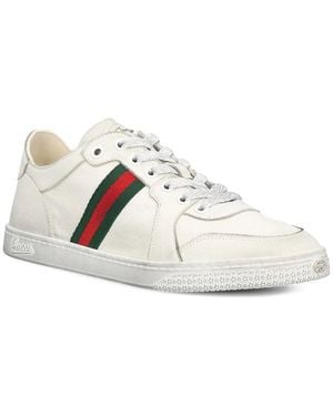 Gucci Stretch Leather Sneakers - White