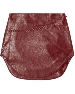 DIESEL Faux Leather Mini Skirt - Red