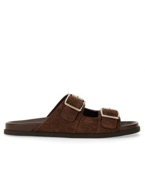 Gucci Leather Slider Sandal - Brown