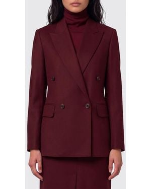 Max Mara Double-Breasted Wool Blazer With Peak Lapels - Red