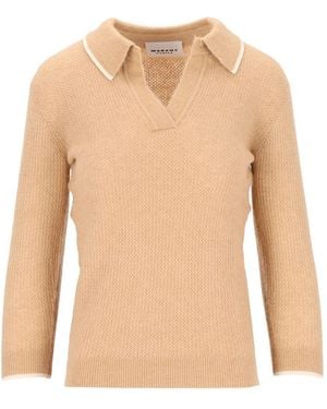 Isabel Marant Marant Etoile "Nathalie-Gb" Blend Polo Sweater - Natural