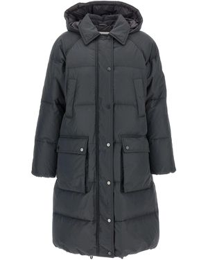 Brunello Cucinelli 'Shiny Zipper Pull' Down Jacket - Black