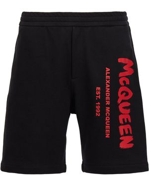 McQueen Mcqueen 'Graffiti' Bermuda Shorts - Black