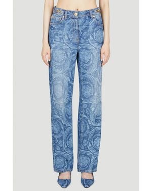 Versace Barocco Regular Fit Jeans - Blue