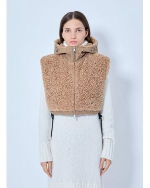 Moncler Sherpa Hooded Overlay - White