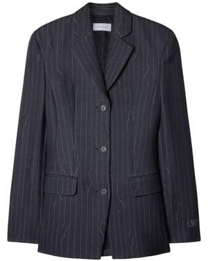 Off-White c/o Virgil Abloh Pinstriped Blazer - Blue