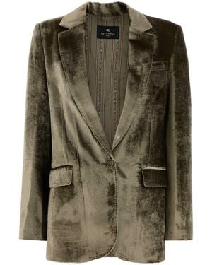 Etro Sage Velvet Blazer - Green