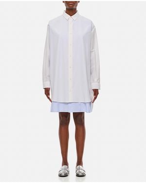 Loewe Cotton And Silk Blend Shirt Dress - White