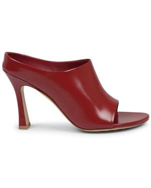 Bottega Veneta Solid Mules - Red