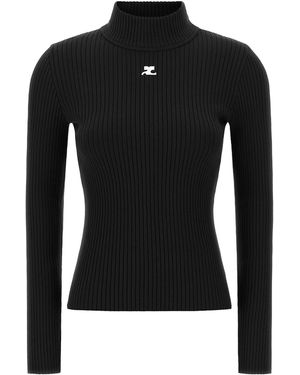 Courreges 'Reedition' High Neck Sweater - Black