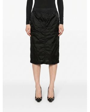 Saint Laurent Midi Pencil Skirt - Black