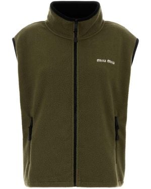 Miu Miu Army Pile Vest - Green
