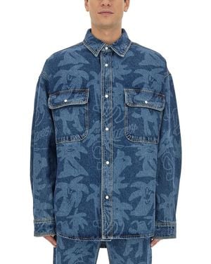 Palm Angels 'Palmity Allover Laser' Jacket - Blue