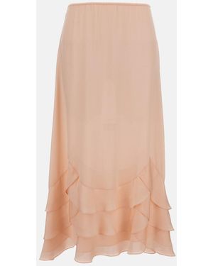 Simone Rocha Tiered Scalloped Hem Skirt - White