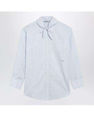 Prada Light Cotton Shirt With Scarf - White