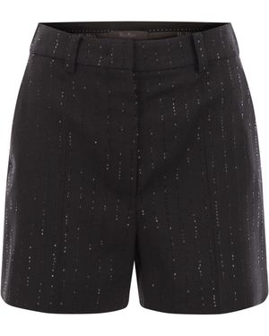 Max Mara Siberia Wool Blend Shorts - Black