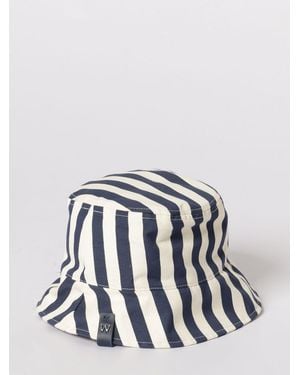 Weekend by Maxmara Striped Cotton Blend Bucket Hat - Blue