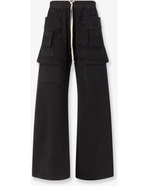 Rick Owens Cotton Cargo Pants - Black