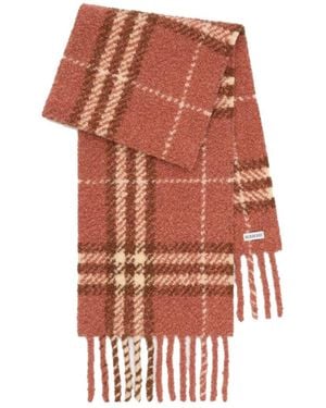 Burberry Check Boucle' Scarf - Red