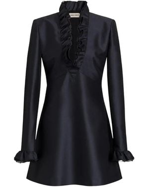 Alberta Ferretti V-Neck Dress - Blue