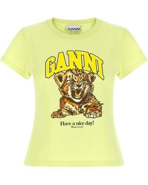 Ganni 'Tiger' T-Shirt - Yellow
