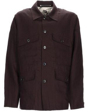 Paul Smith Linen Utility Shirt Jacket - Brown
