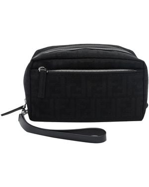 Fendi Small Ff Double Zip Beauty Case - Black