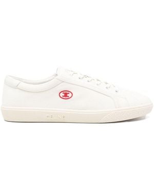 Celine Lou Leather Sneakers - White