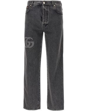 Gucci Lasered Double G Jeans - Gray