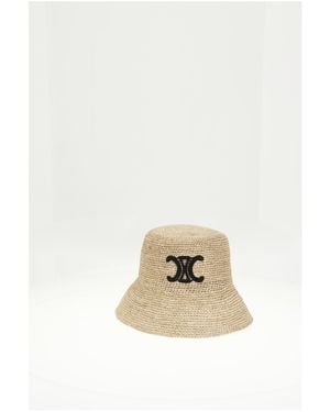 Celine Triomphe Bucket Hat - White