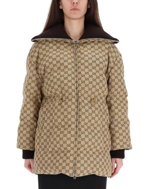 Gucci Quilted Down Jacket - Brown