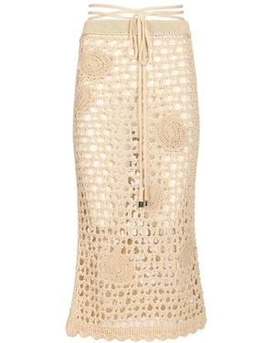 The Attico Midi Skirt - Natural