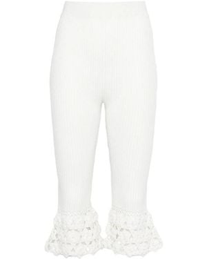 Ganni Cropped Pants - White