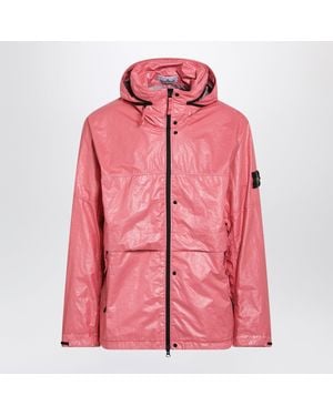 Stone Island Geranium Glossy Nylon Jacket - Pink