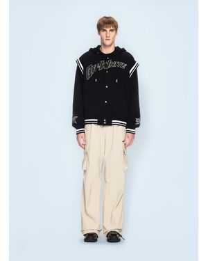 Off-White c/o Virgil Abloh Off Fleece 00 Varsity Hooded Jacket - Black