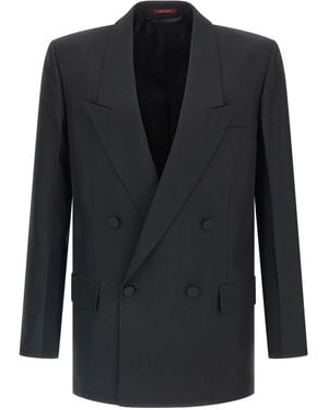 Gucci Double-Breasted Technical Panama Blazer - Black
