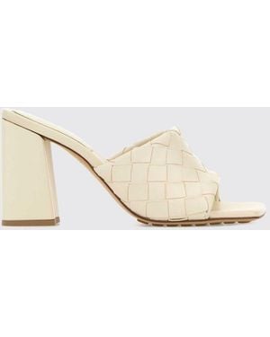 Bottega Veneta Parco Woven Leather Mules - Natural