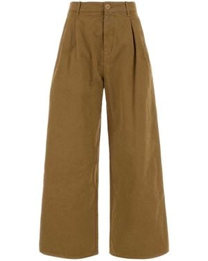 Jil Sander Camel Cotton Wide-Leg Pant - Natural