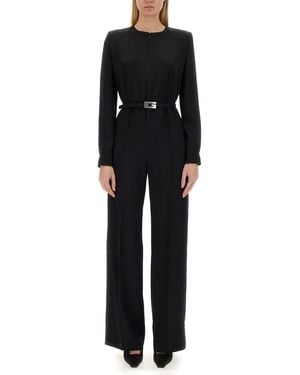 Gucci Viscose Jumpsuit With Belt - Black