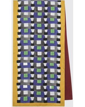 Miu Miu Printed Silk Foulard - Blue