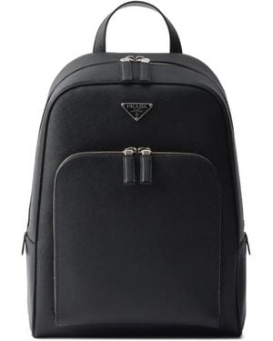 Prada Saffiano Leather Compact Backpack - Black