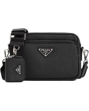 Prada Saffiano Leather Shoulder Bag - Black