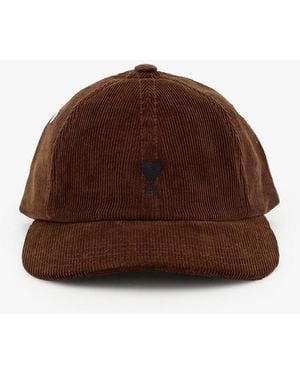 Ami Paris Corduroy Hat - Brown