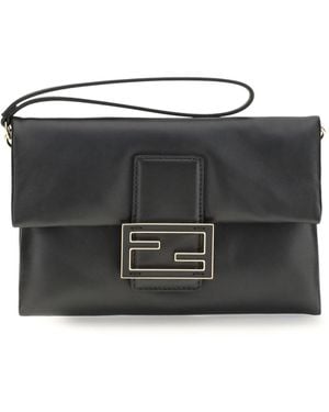 Fendi Mamma Baguette Clutch Bag - Black