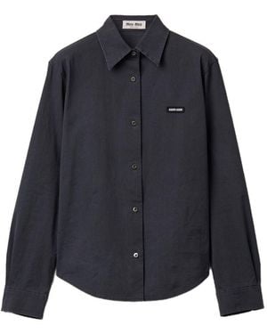 Miu Miu Stretch Poplin Shirt - Blue