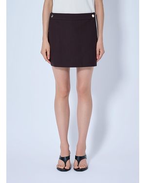Sportmax Button-Detail Mini Skort - Brown