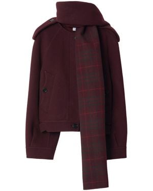 Burberry Jacket With Detachable Scarf - Purple