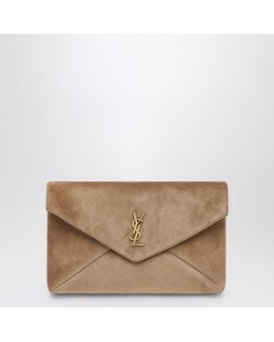 Saint Laurent Cassandre Large Envelope Pouch - Brown